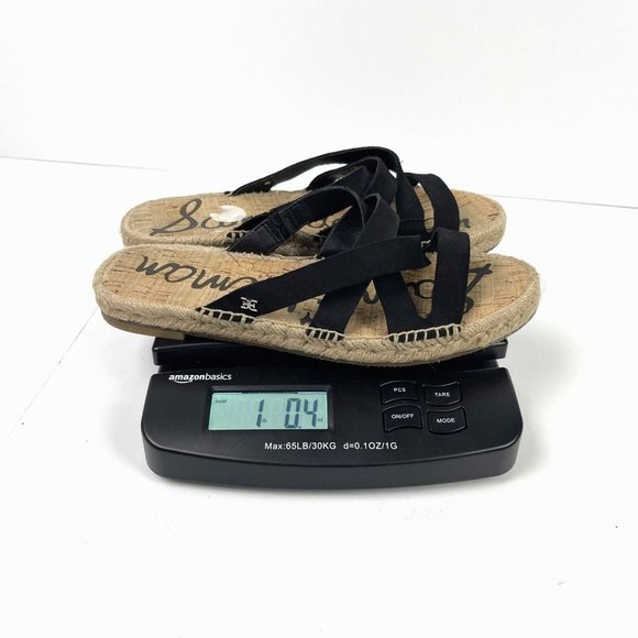 Sam Edelman Averie Espadrille Leather Slide Sandal‎ in Black Womens Size 8.5M - Picture 6 of 7